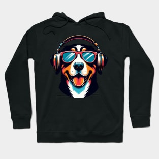 Entlebucher Mountain Dog Smiling DJ with Melodic Beats Hoodie